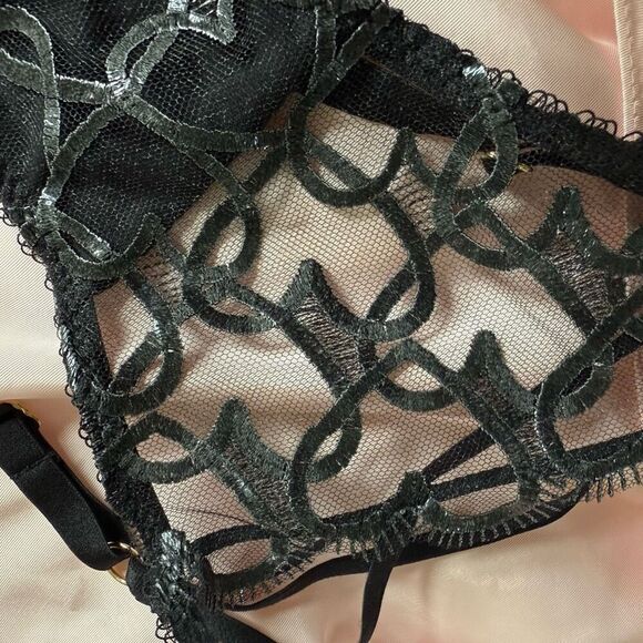 Victoria's Secret Shimmer Heart Embroidery Adjustable String Bikini Panty Black - Picture 5 of 8